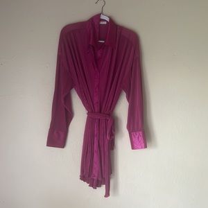 12th Tribe CARA FUCHSIA PLISSE MINI DRESS size L